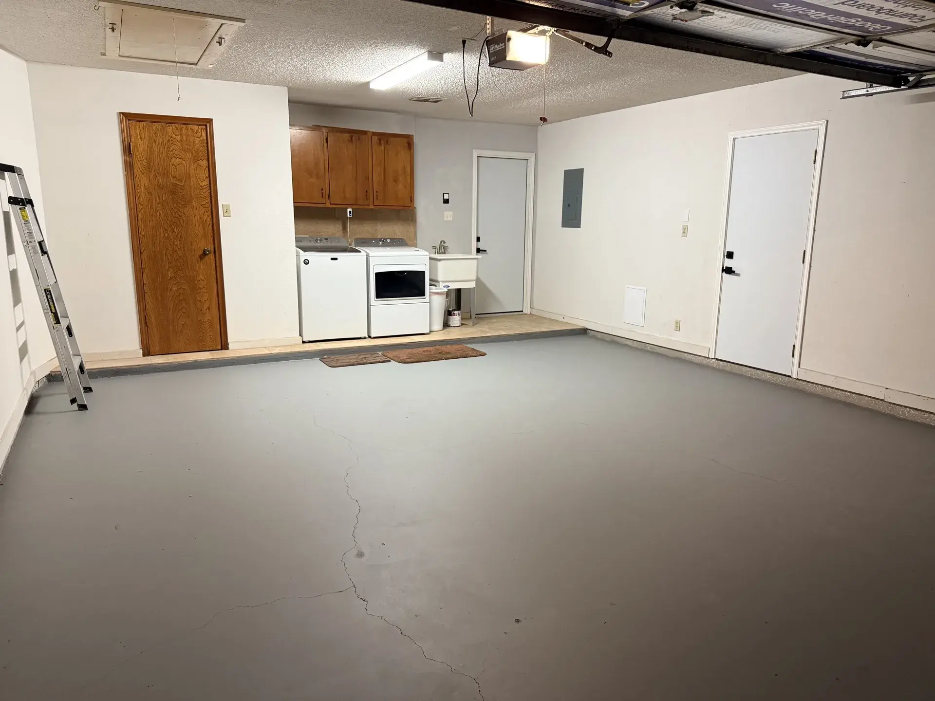 Garage with laundry